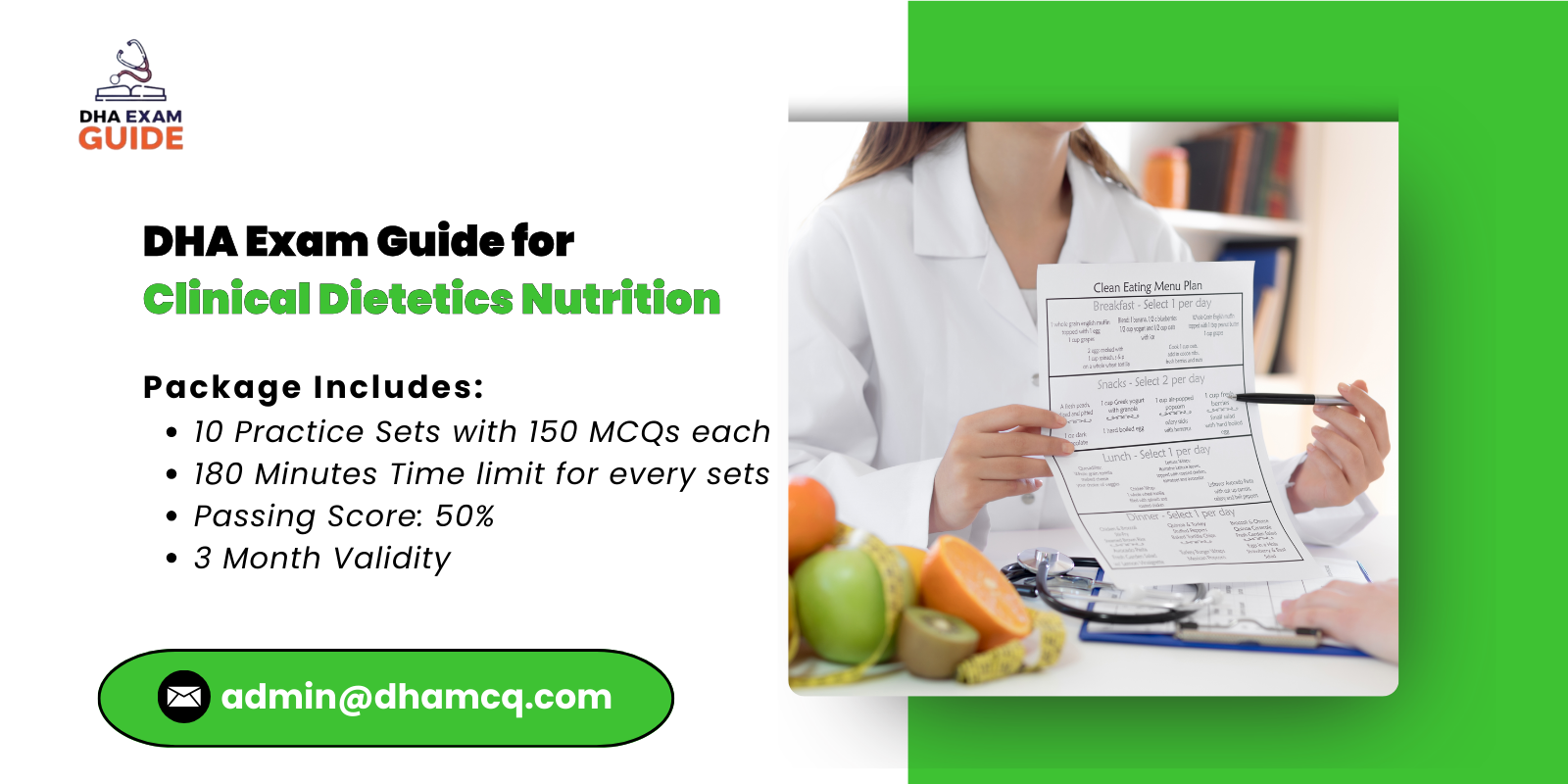 DHA Exam Guide for Clinical Dietetics Nutrition
